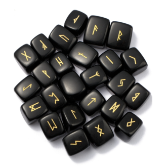 Runes en obsidienne noire